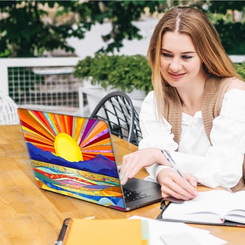 Laptop Skin Sticker Decal, Universal Reusable Vinyl Laptop Cover for 12" 13" 13.3" 14" 15" 15.4" 15.6" Notebook PC, Waterproof Scratch-Resistant with 2 Wrist Pads, Easy to Apply & Remove,Art Sun - color: Art Sun