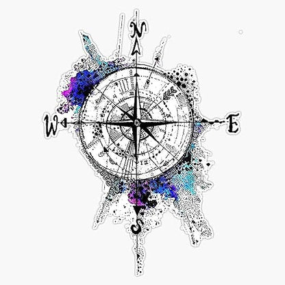 STICKY DUDE Compass Sticker, 8 Inches - Vinyl Waterproof Sticker Decal for RV Car Laptop Wall Window Bumper - size: 8in