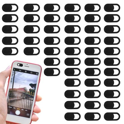 50 PCS Webcam Cover Slide, 0.023 Inch Ultra-Thin Universal Web Camera Cover for Laptop, Computer, Phone–Secure Privacy with Smooth-Sliding Camera Cover(Black) - color: Black