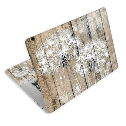 Universal Laptop Skin Decal, 3-Piece Vinyl Protector for 12 13 14 15.6" Notebook, Waterproof Anti-Scratch, Easy Trim & Bubble-Free Finish, Two Dandelions - color: Two Dandelions