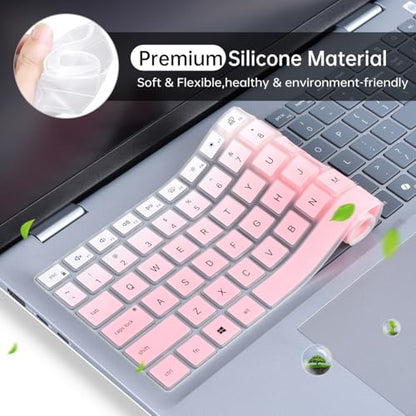 Keyboard Cover Skin for 2025 Dell 16 Plus Laptop DB16250, Dell 16 Plus 2-in-1 Laptops DB16255 DB06250, Dell Inspiron 16 5640 5645, Dell 16 Laptop DC16250 DC16251 Keyboard Protector Skin, Ombre Pink - color: Ombre Pink