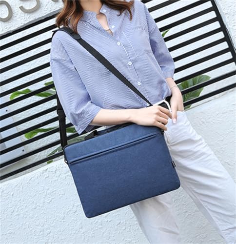 Laptop Bag Water-resistant Laptop Sleeve Case with Shoulder Straps & Handle, Computer Slim Briefcase - color: Blue, size: 14