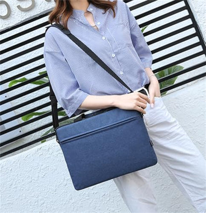 Laptop Bag Water-resistant Laptop Sleeve Case with Shoulder Straps & Handle, Computer Slim Briefcase - color: Blue, size: 14