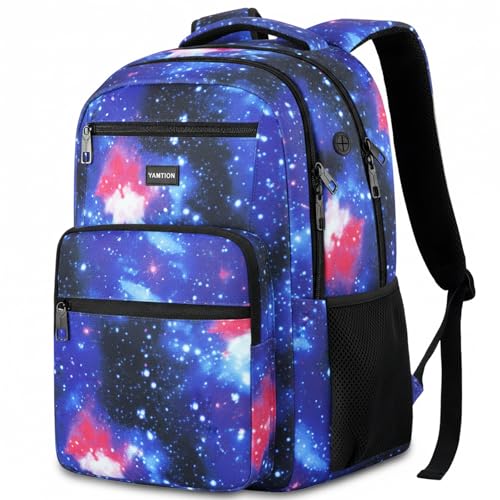 YAMTION Laptop Backpack for Men, Black Backpack, School Backpack for Boys and Girls, Bookbag, Work Backpack (Starrysky, 15.6 inch) - color: Starrysky, size: 15.6 inch