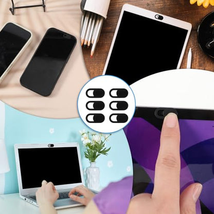 150 Pcs Webcam Cover Slide, 0.023 Inch Ultra-Thin Universal Laptop Phone Camera Cover for Laptop, Computer, Phone Privacy Protection and Security Black