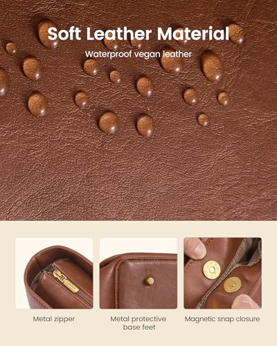 LOVEVOOK Laptop Tote for Women - 15.6 Inch Faux Leather Laptop Bag with Clutch, Large Capacity Office Purse Computer - color: Brown Embossed, size: 15.6 inch