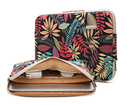 Canvas Water-Resistant for 14-14.1 Inch Laptop Sleeve Case Bag (14-14.1 Inches, Forest Series Black) - color: Forest Series Black, size: 14-14.1 Inches