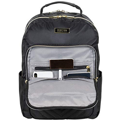 Kenneth Cole REACTION Chelsea 2-Piece Bundle - 17" 4-Wheel Spinner Underseat Carry-On Luggage & Matching 15" Laptop Backpack, Black - color: Black, size: 2pc Bundle (Underseater+Backpack)