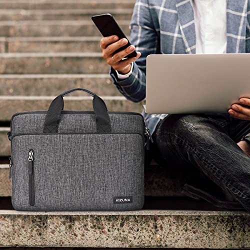 KIZUNA Laptop Bag Case 13.3 Inch Computer Shoulder Messenger Sleeve Briefcase for 13" MacBook Air/MacBook Pro 14 M2 Pro/M1 MAX/14 Lenovo ThinkPad X1 Carbon/IdeaPad Flex 5i /Huawei,Grey - color: Grey, size: 13-13.3 Inch