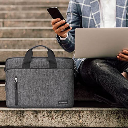 KIZUNA Laptop Bag Case 13.3 Inch Computer Shoulder Messenger Sleeve Briefcase for 13" MacBook Air/MacBook Pro 14 M2 Pro/M1 MAX/14 Lenovo ThinkPad X1 Carbon/IdeaPad Flex 5i /Huawei,Grey - color: Grey, size: 13-13.3 Inch