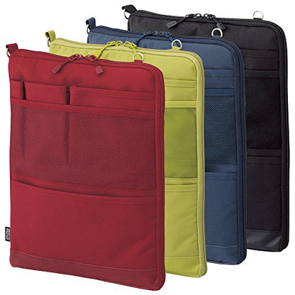 LIHITLAB Laptop Sleeve, Water & Stain Repellent, Vertical for Backpack, 13.4" x 9.8", Red (A7683-3) - color: Red, size: 13.4 x 9.8 inches, style: Vertical