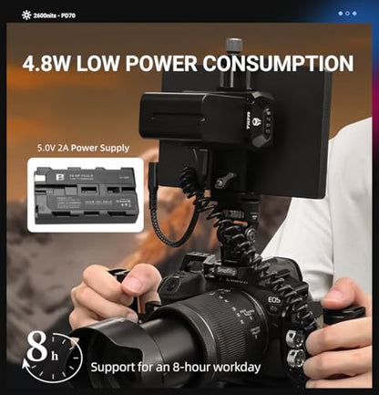 PD70 7-inch Rugged Camera Field Monitor, 2600 Nits HD IPS 1920x1080, Mini HDMI Input, Portable Reinforced Display for DSLR Cameras and Video Production Rigs