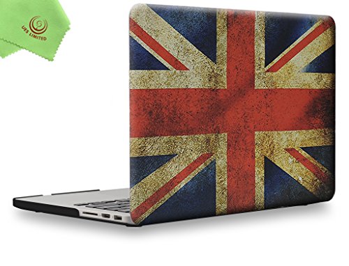 UESWILL Smooth Soft Touch Matte Frosted Hard Case Cover for MacBook Pro 13" with Retina Display Model A1502 A1425 (2012-2015 Release)+ Microfiber Cleaning Cloth, Pattern-UK Flag - color: Pattern: UK Flag, size: MacBook Pro 13" Retina A1502/A1425