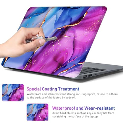 12.1-15.6 Inch Laptop Skin Decal, Universal Reusable Vinyl Laptop Cover Sticker, Waterproof Art Decal Protector in Colorful Marble - color: Colorful Marble