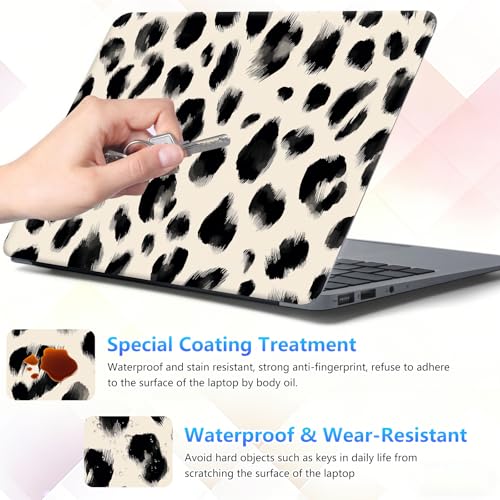 Laptop Skin Sticker Decal 15-15.6 Inch with Cute Mouse Pad, Universal Reusable Vinyl Sticker for 12.1 13 13.3 14 15.4 Inch Netbook and Notebook PC, Brushstroke Leopard Print - color: Brushstroke Leopard Print