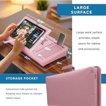 LAPGEAR Ergonomic Pro Lap Desk - Dusty Rose, Fits 15.6" Laptops - color: Dusty Rose, size: Ergonomic Pro 2.0