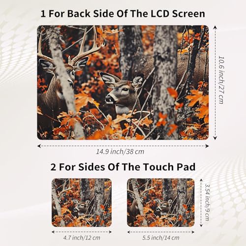 15.6 Inch Laptop Skin Sticker, Reusable Vinyl Cover Protector with 2 Wrist Pad Skins, Removable Waterproof Scratch-Resistant for 12-15.6 Inch Laptop Notebook,Deer Hunting - color: Deer Hunting