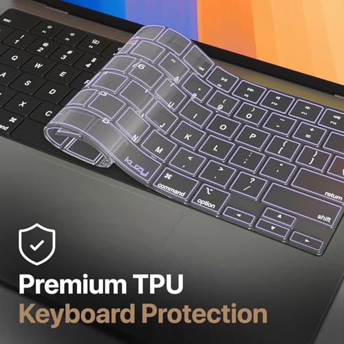Purple Premium MacBook Pro 14"/16" Keyboard Cover 2026-2023 M5-M1 Pro/Max - MacBook Air 13"/15" Keyboard Cover - A3240 A3241 A3401 A3403 A3114 A3113 - US Layout TPU, Purple - color: Purle