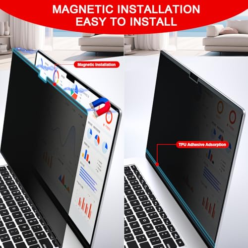 Magnetic Privacy Screen for Macbook Air 13.6 Inch (2022-2026, M2,M3,M4,M5) - size: macbook air 13.6 inch