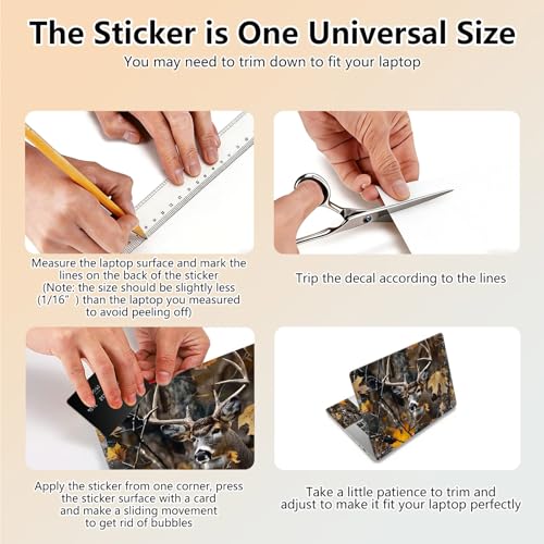 Laptop Skin Sticker Decal 15.6 Inch,12 13 13.3 14 15 15.6 in Laptop Netbook Skins for Notebook,Art Decal Removable Waterproof Scratch Resistant,Universal Vinyl Cover,Forest Deer - color: Forest Deer