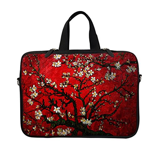 13.3 Inch Neoprene Laptop Sleeve Bag Carrying Case with Hidden Handle Design Compatible with MacBook Air Ultrabook, Chromebook - Cherry Blossoming - color: 3003, size: 13 - 13.3 Inch