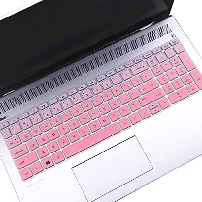 Keyboard Cover for HP Laptop 15-db 15-dw 15-dy 15-da 15-bs/bw 15-ef 15t 15z 15.6" Model 15-db0011dx 15-dy1043dx/dy1051wm 15-dw0037wm/dw1083wm 15-ef1001ds, HP 17-by/bs/ca 17.3 Keyboard Skin, Ombre Pink - color: Ombre Pink