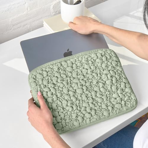 Vandel Puffy Laptop Sleeve Case, 13-14 inch Laptop Sleeve Bag Case 13.3 Inch, Compatible with MacBook Air/Pro 13/Pro 14/iPad Pro 12.9, HP Dell ASUS Computer Bag Cover, Sage Crunch - color: f. Sage Crunch
