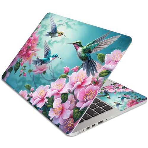 15.6 Inch Laptop Skin Sticker, Reusable Vinyl Cover Protector with 2 Wrist Pad Skins, Removable Waterproof Scratch-Resistant for 12-15.6 Inch Laptop Notebook,Three Humming Birds - color: Three Humming Birds