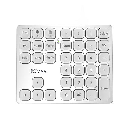 36 Keys Bluetooth Numeric keypad Portable Mini Financial Accounting Rechargeable Number pad Ultra-Silent for iPad Laptop,Mac, iMac, Tablet, PC and Desktop (Silver) - color: silver