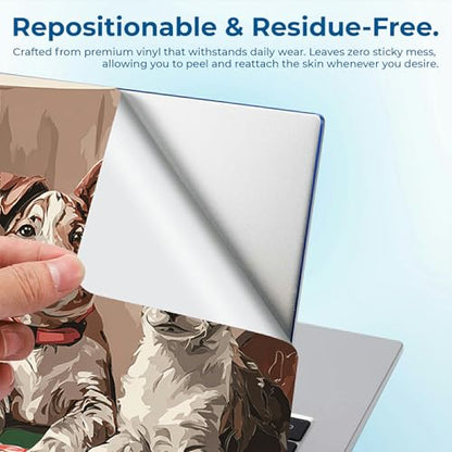 Reusable Universal Laptop Skin Sticker, Cut to Fit for 11.6–15.6 Inch Laptops, Waterproof Protective Film, No-Residue - Dogs Party - color: Dogs Party