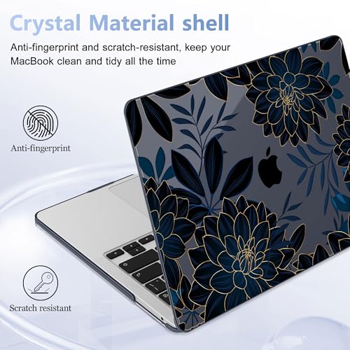 May Chen for MacBook Pro 13 inch Case 2022 2021 2020 Release A2338 M2 M1 A2289 A2251, Plastic Crystal Hard Shell Case Cover for MacBook Pro 13 inch Touch Bar Fits Touch ID, Luxury Dahlia - color: Luxury Dahlia