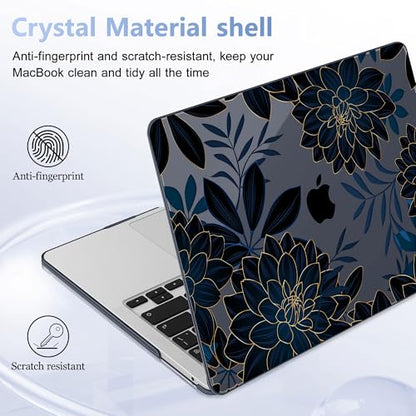 May Chen for MacBook Pro 13 inch Case 2022 2021 2020 Release A2338 M2 M1 A2289 A2251, Plastic Crystal Hard Shell Case Cover for MacBook Pro 13 inch Touch Bar Fits Touch ID, Luxury Dahlia - color: Luxury Dahlia