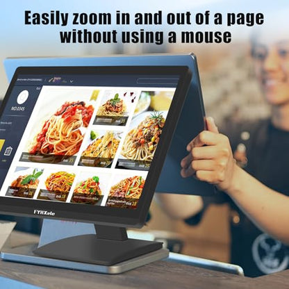 FYHXele 24 Inch Touchscreen Monitor, IPS FHD 1080P Touch PC Display, 100Hz, LED Backlit Multi-Touch Monitor, VESA, HDMI & VGA & USB Computer Touch Screen for Gaming, Business, Warehouse, Bar, Gym - color: Black-24"