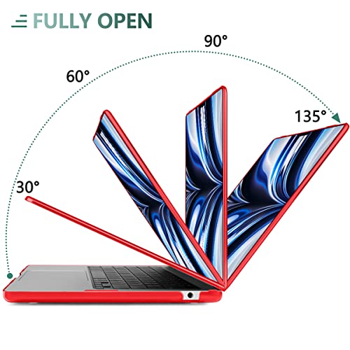 TWOLSKOO Compatible with MacBook Air 13 inch Case M5 2026 M4 2025 M3 M2 2024-2022 A3449 A3240 A3113 A2681, Plastic Hard Shell & Keyboard Cover & Screen Film for MacBook Air 13.6 inch, Crystal Red - color: Crystal Red