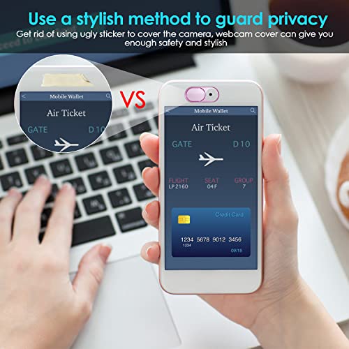Webcam Cover, Laptop Camera Slide, 0.027 Inch Super Thin Web Camera Cover for Computer, iPad, MacBook Pro, iMac, Smartphone, Mac, PC, Protect Your Personal Privacy Security (Rose Gold-3 Pack) - color: Rose Gold - 3 Pack