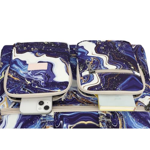 Laptop Shoulder Bag15.6inch women men Waterproof 16inch Computer Bags Women Business Office Work Bag Briefcase 14 inch case - color: Blue Marble