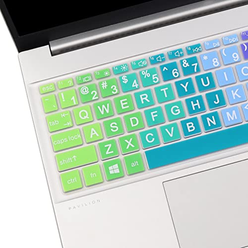 Large Print Keyboard Cover for HP 17.3" Laptop 17t 17z 17-cn 17-cp Series 17t-cn300 17-cp2025dx 17t-cn200 17-cn3003dx 17-cn2083dx 17-cn2063cl 17-cp0700dx 17-cp1035cl 17-cn1063cl 17-cn0023dx cp2124od - color: Rainbow(Big Letters)