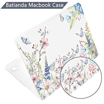 Batianda Case for New MacBook Air 13.6 inch 2026 M5 2025 M4 2024 2022 Release Model A3240 A3113 M3 A2681 M2, Designed Protective Hardshell Keyboard Cover and USB-C OTG Adapter, Butterfly and Flower - color: Butterfly and flower