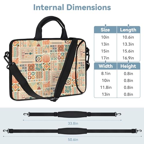 17 inch Laptop Shoulder Bag Carrying Case with Handle Fits 15.6/16/17/17.3/17.4 inch Laptop Notebook (Geometric Drawing, 16-17.3 inch) - color: Geometric Drawing