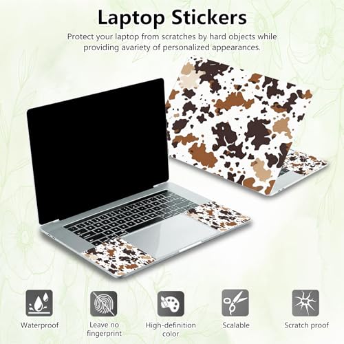 Laptop Skin Sticker Decal, Universal Reusable Vinyl Laptop Cover for 12" 13" 13.3" 14" 15" 15.4" 15.6" Notebook PC, Waterproof Scratch-Resistant with 2 Wrist Pads, Easy to Apply & Remove,Art Cow Print - color: Art Cow Print
