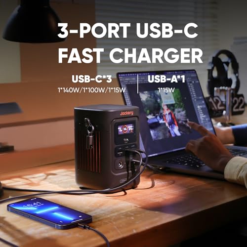 Jackery Explorer 240D Power Bank and 40W Solar Panel (80,000mAh), LiFePO4 Battery Portable Power Station, USB-C Cable Included,200W DC Output,1-Hour Fast Charging, Compact for Outdoor, Camping, Travel - style: E240D+40W