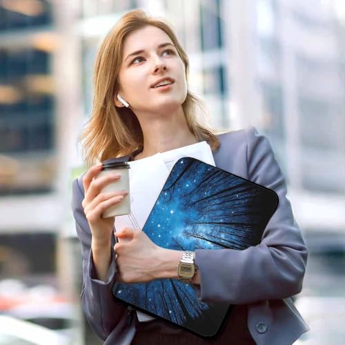 Laptop Sleeve Bag 15.4 15.6 Inch,Trees Starry Night Sky Star Blue Protective Polyester Computer Cases Laptop Cover Briefcase Bag Tablet Travel Cover - color: LPS-009