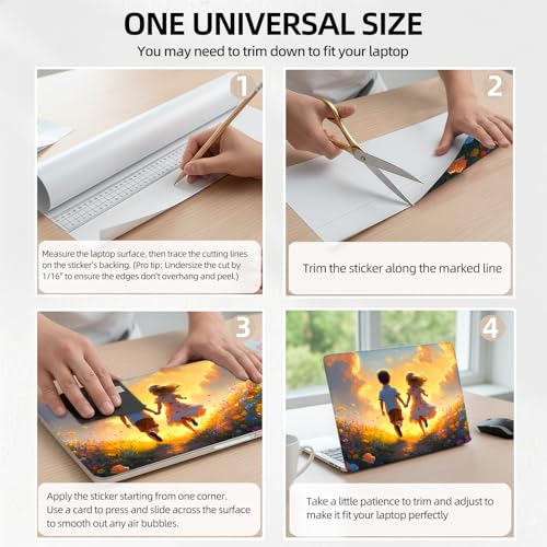 Kids Starry Field Universal Laptop Skin Sticker 3PCS, Protective Decal Trim-to-Fit 11.6" 13.3" 14" 15.6" Laptop Vinyl Cover, Removable Anti-Scratch Computer Decal Protector - color: Kids Starry Field