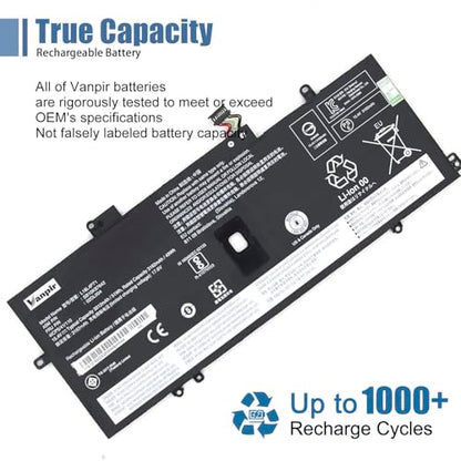 L18L4P71 L18C4P71 L18M4P72 Laptop Battery Replacement for Lenovo ThinkPad X1 Yoga 4th 5th Gen/X1 Carbon 7th 8th Gen Series 02DL004 SB10K97642 02DL005 SB10K97643 02DL006 SB10K97644 15.4V 51Wh - size: 9.72*3.68*0.24inch L18L4P71