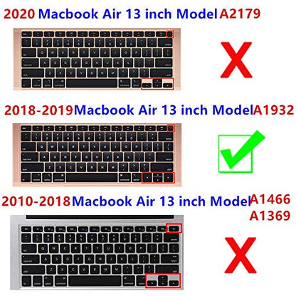 Se7enline for MacBook Air Keyboard Cover 13 inch 2018-2023 A1932 | Silicone Waterproof Dustproof Durable Washable Laptop Accessories US Layout 2023 2022 2021 2020 2019 2018,Purple - color: Purple