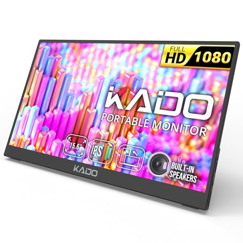 Kado 15.6" FHD Portable Monitor for Laptop 1080p Second Display IPS | 45W Reverse Charging HDMI USB-C, 1920x1080 Laptop Screen Extender, Kickstand for PC, Mac, Dex, Tablet, Xbox, PS4/PS5, Switch - size: 72% sRGB