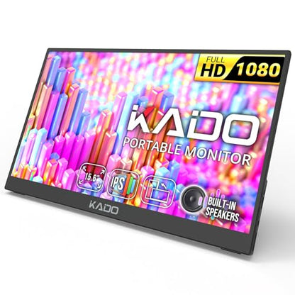 Kado 15.6" FHD Portable Monitor for Laptop 1080p Second Display IPS | 45W Reverse Charging HDMI USB-C, 1920x1080 Laptop Screen Extender, Kickstand for PC, Mac, Dex, Tablet, Xbox, PS4/PS5, Switch - size: 72% sRGB