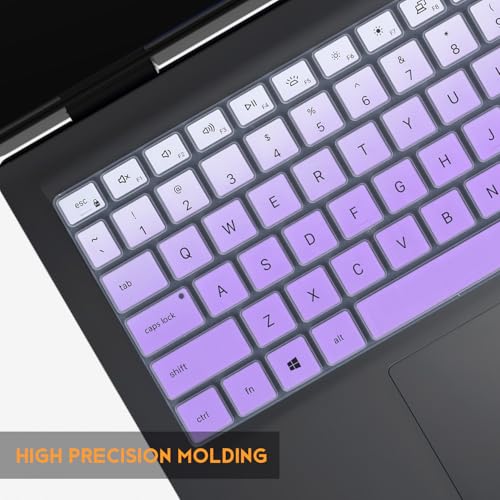 Keyboard Cover for 2026 2025 Dell 15 Laptop DC15250 DC15255 15.6, 2024 2023 15.6 Dell Inspiron 15 3510 3511 3520 3530 3535 5510 5515 5518, Inspiron 16 5640 5645 Skin, Ombre Purple - color: Ombre Purple