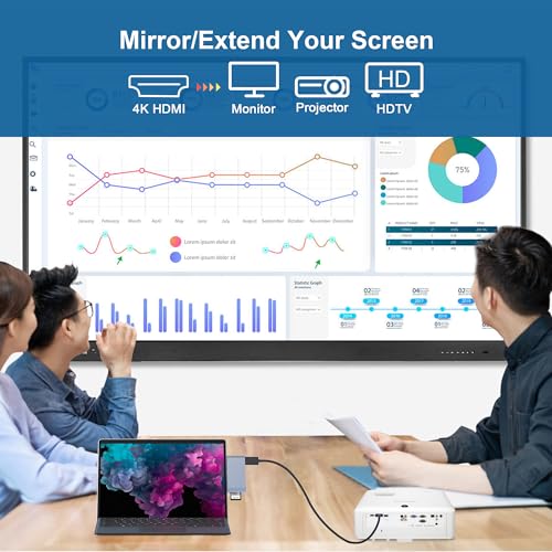 USB 3.0 Surface Pro 6/Pro 5/Pro 4 USB Hub Docking Station 4K HDMI Hub Adapter, SD & TF/Micro SD Memory Card Reader, 4K@30Hz HDMI Port Converter Accessories for Surface Pro 6/5/4