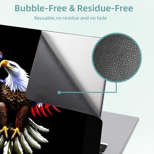 Universal Laptop Skin Decal, 3-Piece Vinyl Protector for 12 13 14 15.6" Notebook, Waterproof Anti-Scratch, Easy Trim & Bubble-Free Finish, American Flag Eagle - color: American Flag Eagle
